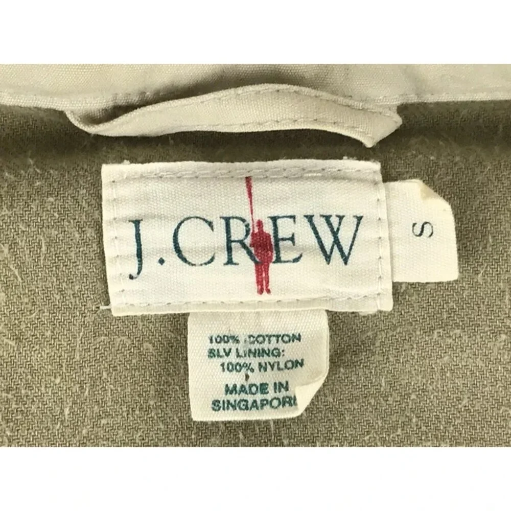J.Crew Mens Beige 100% Cotton Long Sleeve Pockets Field Mechanic Jacket Size‎ S